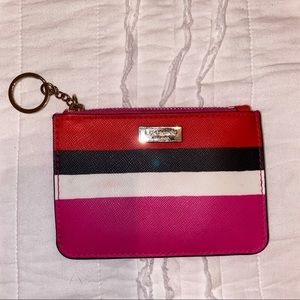 Kate Spade Bonita Stripe Leather Card Case Wallet